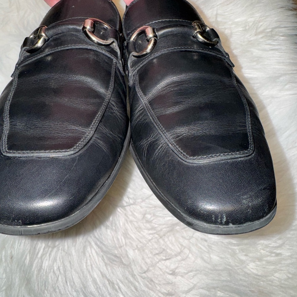 Magnanni Black Leather Slip-On Loafers - Picture 6 of 11